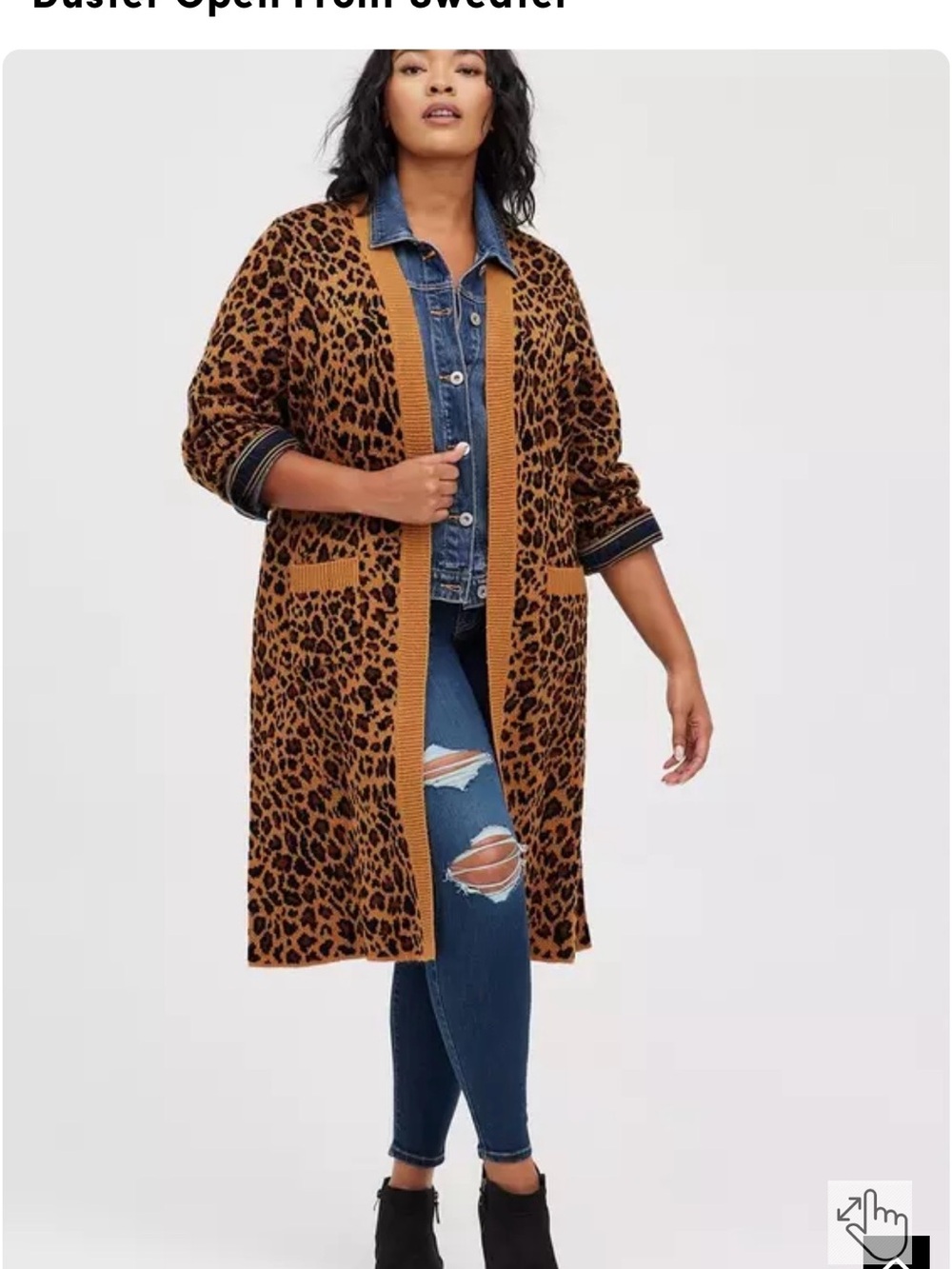 torrid EUC Leopard Print Open-Front Long Cardigan - Brown/Black